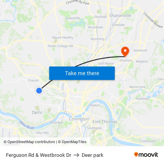 Ferguson Rd & Westbrook Dr to Deer park map