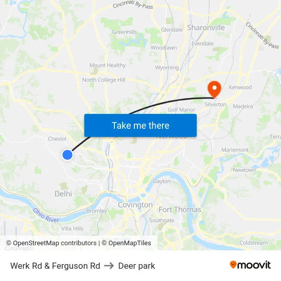 Werk Rd & Ferguson Rd to Deer park map