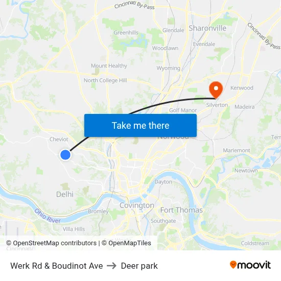 Werk Rd & Boudinot Ave to Deer park map