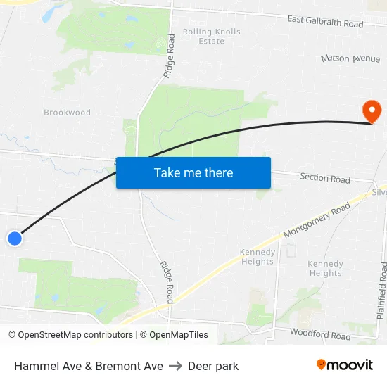 Hammel Ave & Bremont Ave to Deer park map