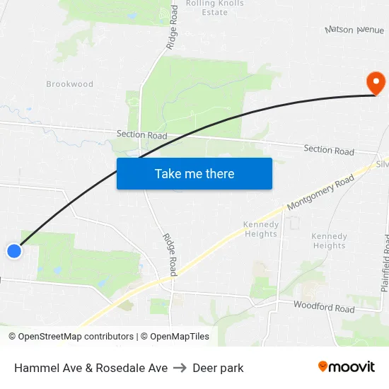 Hammel Ave & Rosedale Ave to Deer park map