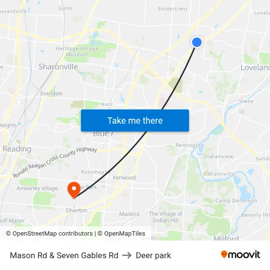 Mason Rd & Seven Gables Rd to Deer park map