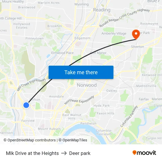 Mlk Drive at the Heights to Deer park map