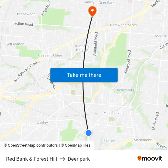 Red Bank & Forest Hill to Deer park map