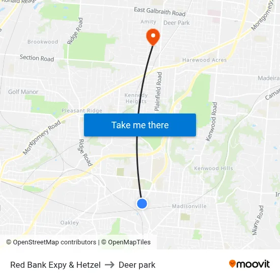 Red Bank Expy & Hetzel to Deer park map