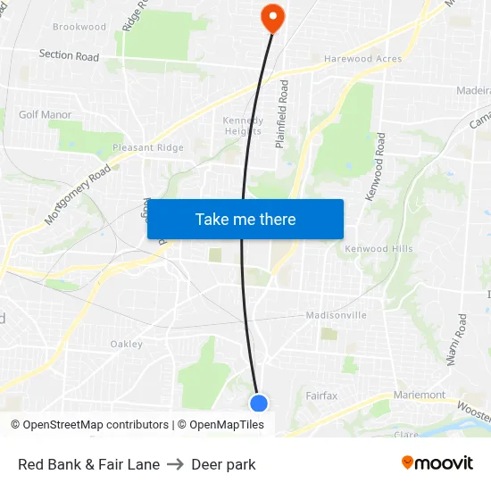 Red Bank & Fair Lane to Deer park map