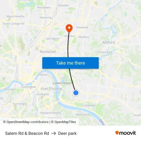 Salem Rd & Beacon Rd to Deer park map