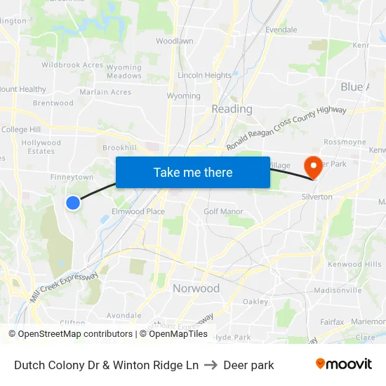 Dutch Colony Dr & Winton Ridge Ln to Deer park map