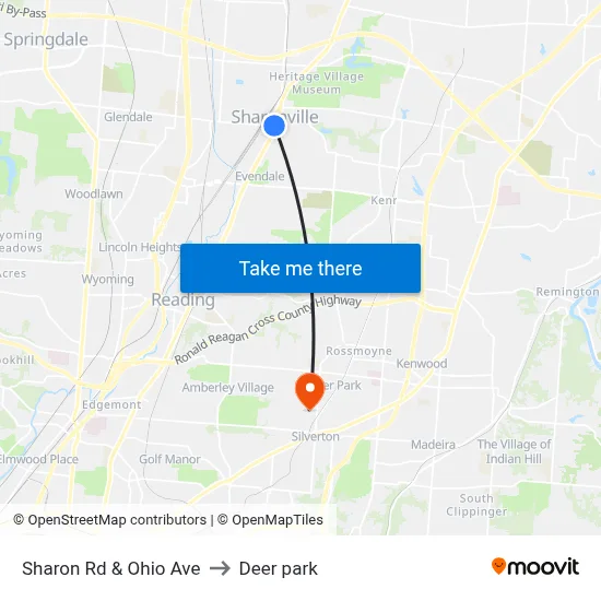 Sharon Rd & Ohio Ave to Deer park map