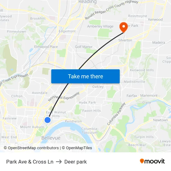 Park Ave & Cross Ln to Deer park map