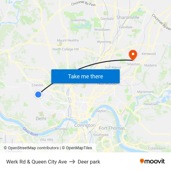 Werk Rd & Queen City Ave to Deer park map