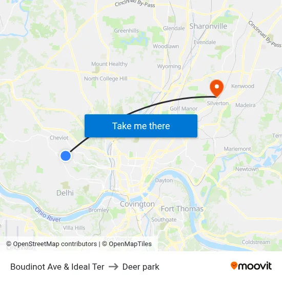 Boudinot Ave & Ideal Ter to Deer park map