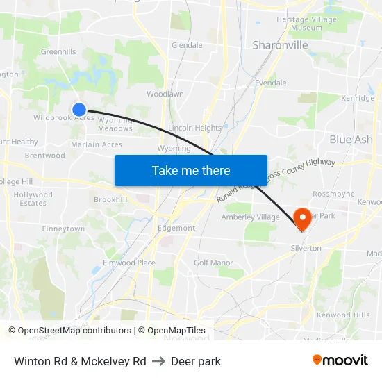 Winton Rd & Mckelvey Rd to Deer park map