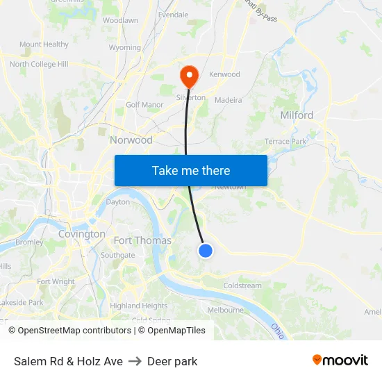 Salem Rd & Holz Ave to Deer park map