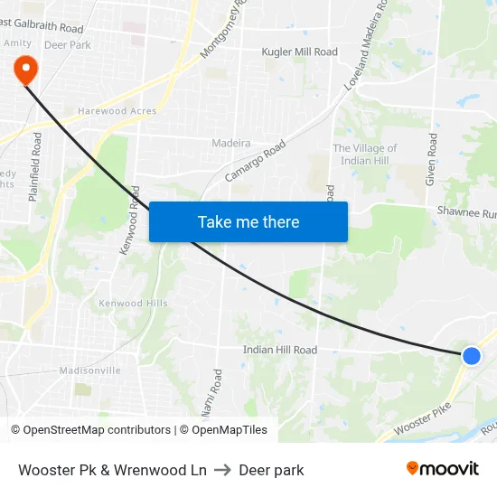 Wooster Pk & Wrenwood Ln to Deer park map