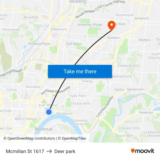 Mcmillan St 1617 to Deer park map