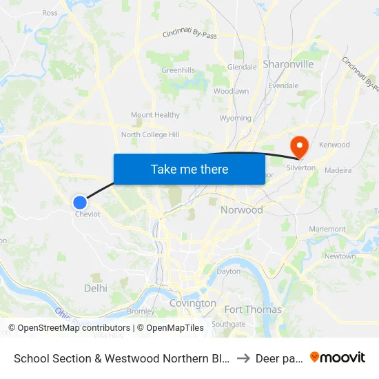 School Section & Westwood Northern Blvd to Deer park map