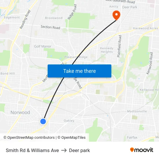 Smith Rd & Williams Ave to Deer park map