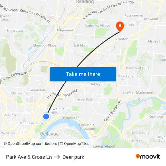Park Ave & Cross Ln to Deer park map