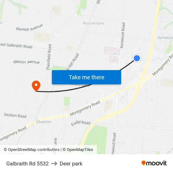 Galbraith Rd 5532 to Deer park map