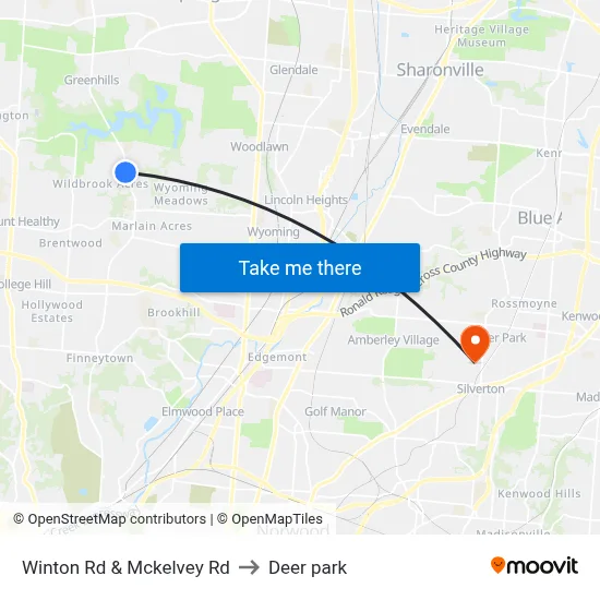 Winton Rd & Mckelvey Rd to Deer park map