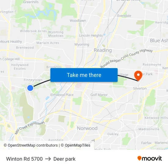 Winton Rd 5700 to Deer park map