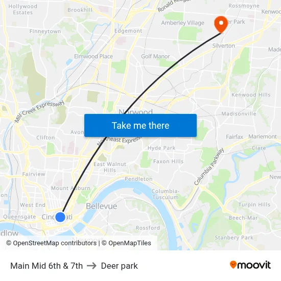 Main Mid 6th & 7th to Deer park map