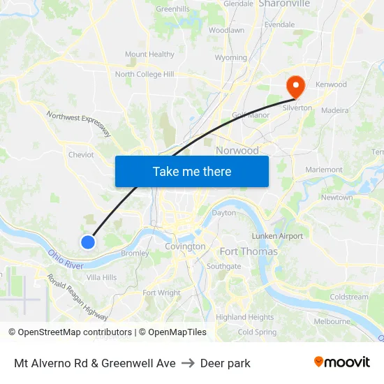 Mt Alverno Rd & Greenwell Ave to Deer park map