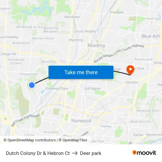 Dutch Colony Dr & Hebron Ct to Deer park map