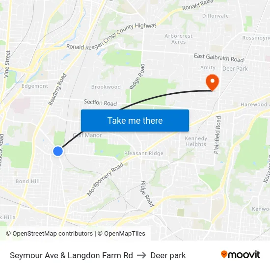 Seymour Ave & Langdon Farm Rd to Deer park map