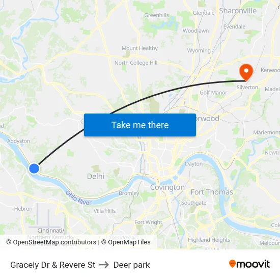Gracely Dr & Revere St to Deer park map
