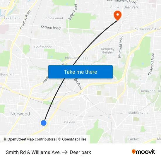 Smith Rd & Williams Ave to Deer park map