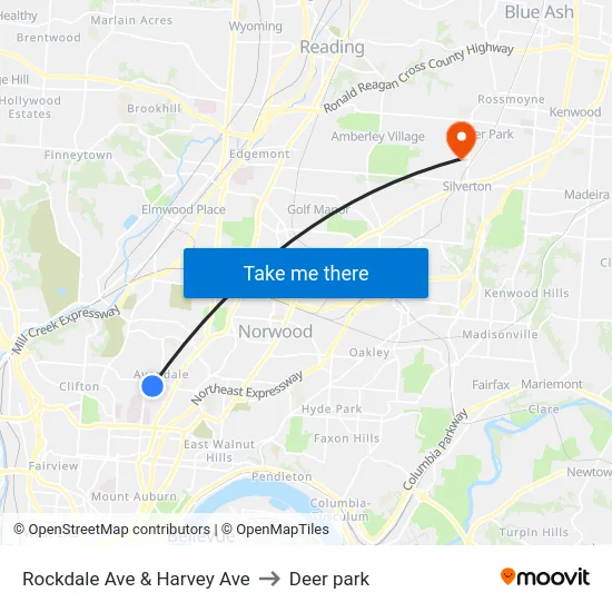 Rockdale Ave & Harvey Ave to Deer park map