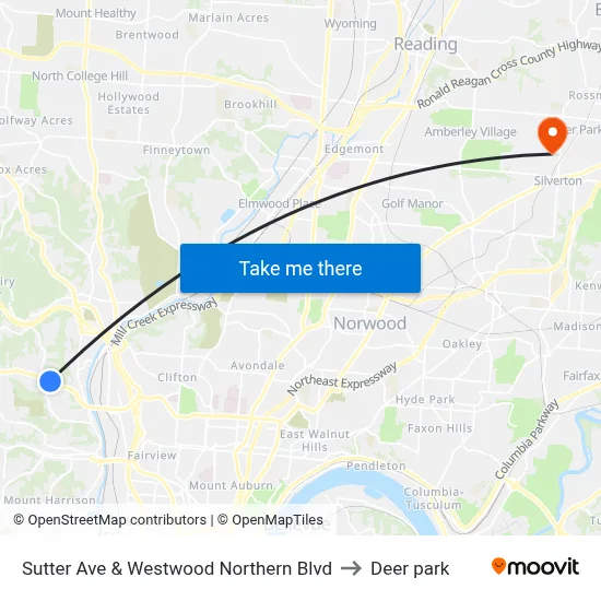 Sutter Ave & Westwood Northern Blvd to Deer park map