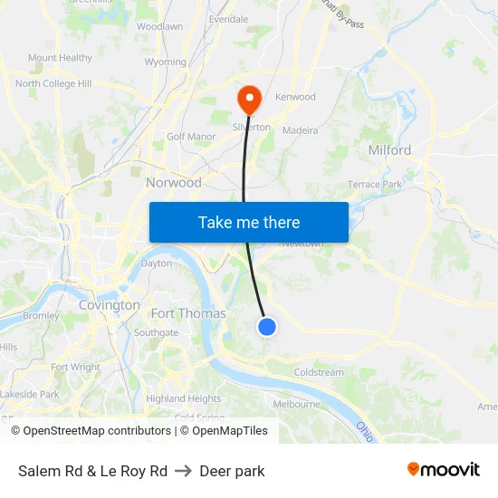 Salem Rd & Le Roy Rd to Deer park map