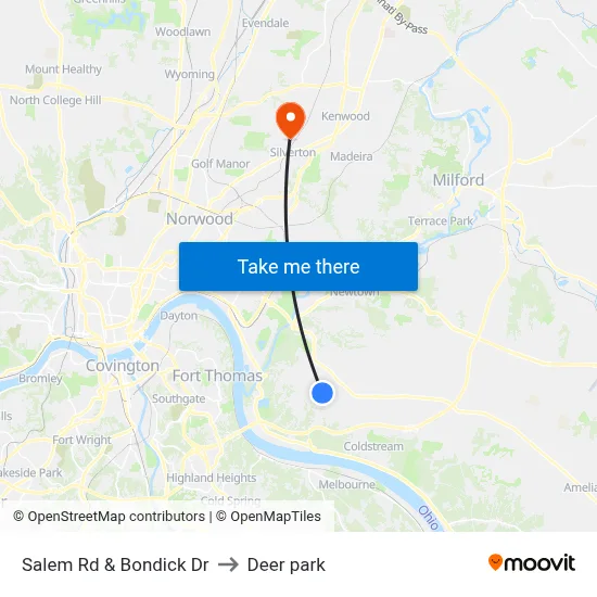 Salem Rd & Bondick Dr to Deer park map