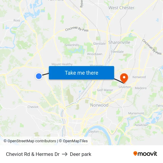 Cheviot Rd & Hermes Dr to Deer park map