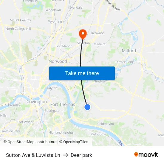 Sutton Ave & Luwista Ln to Deer park map