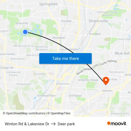 Winton Rd & Lakeview Dr to Deer park map