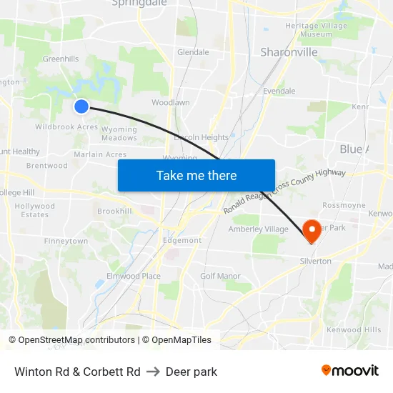 Winton Rd & Corbett Rd to Deer park map