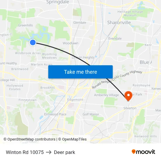 Winton Rd 10075 to Deer park map