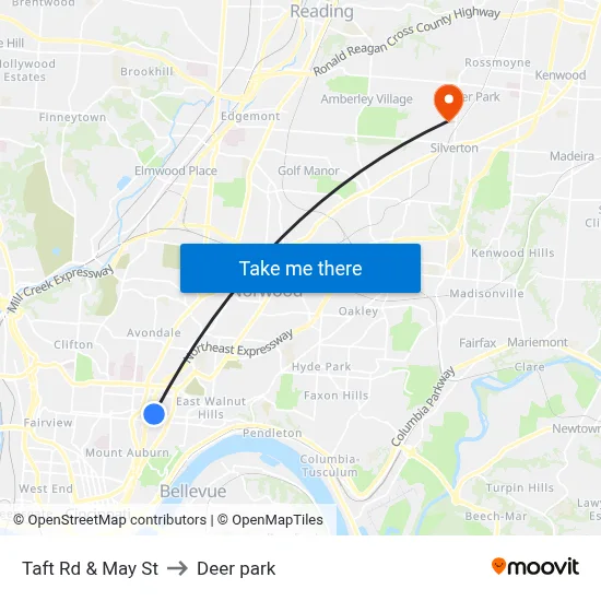 Taft Rd & May St to Deer park map