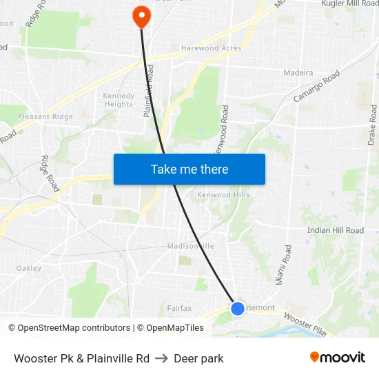 Wooster Pk & Plainville Rd to Deer park map