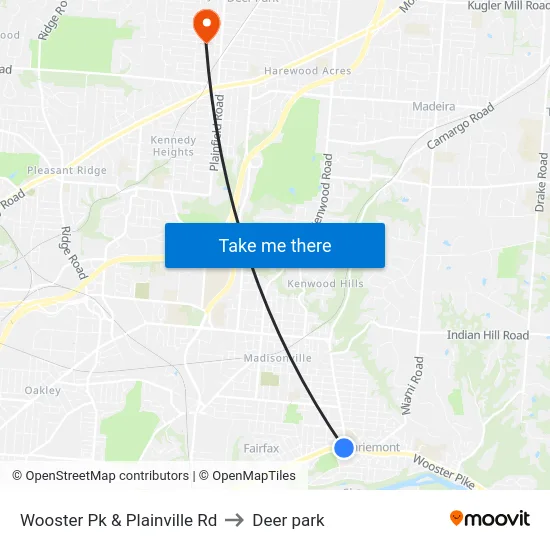 Wooster Pk & Plainville Rd to Deer park map