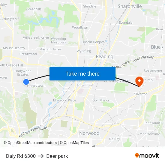 Daly Rd 6300 to Deer park map