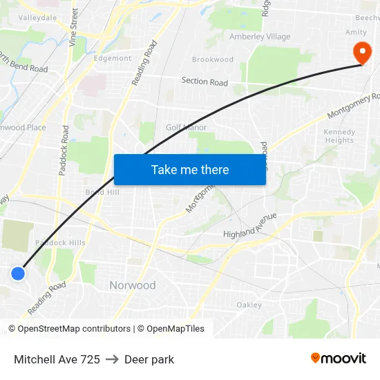 Mitchell Ave 725 to Deer park map
