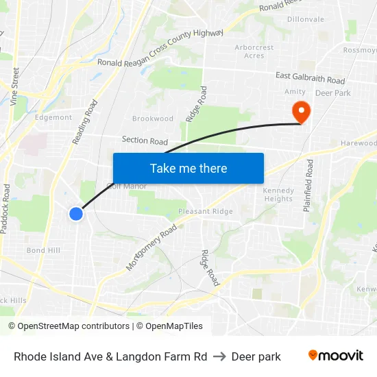 Rhode Island Ave & Langdon Farm Rd to Deer park map