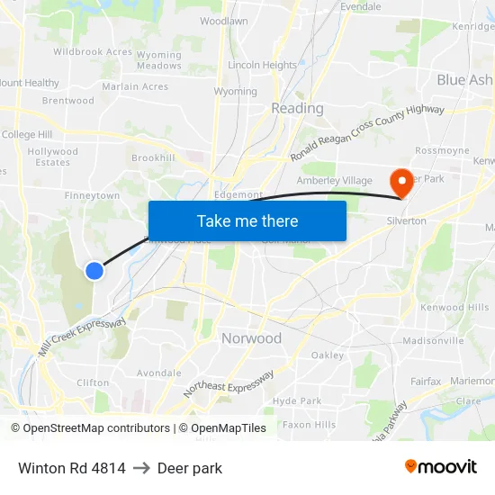 Winton Rd 4814 to Deer park map