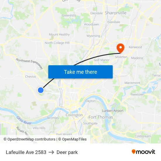 Lafeuille Ave 2583 to Deer park map