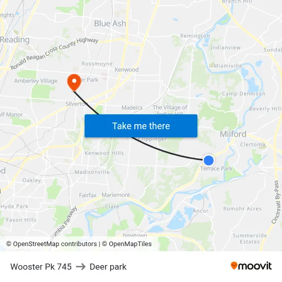 Wooster Pk 745 to Deer park map